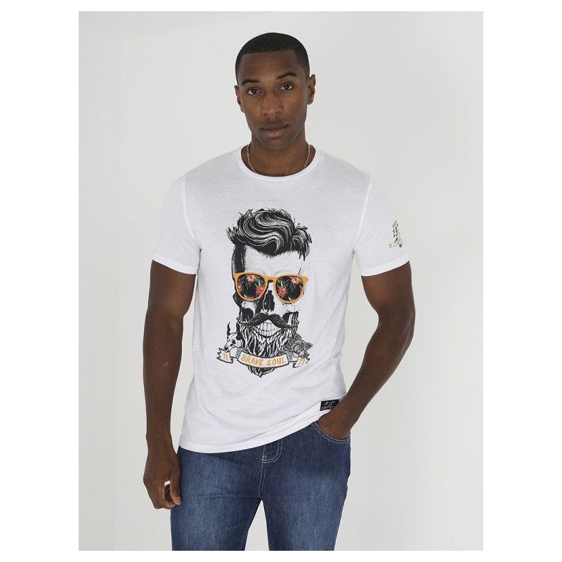 CAMISETA CALAVERA BLANCA
