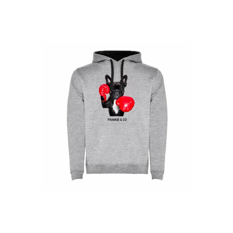 SUDADERA BULLDOG BOXEADOR GRIS