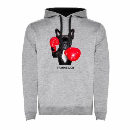 SUDADERA BULLDOG BOXEADOR GRIS