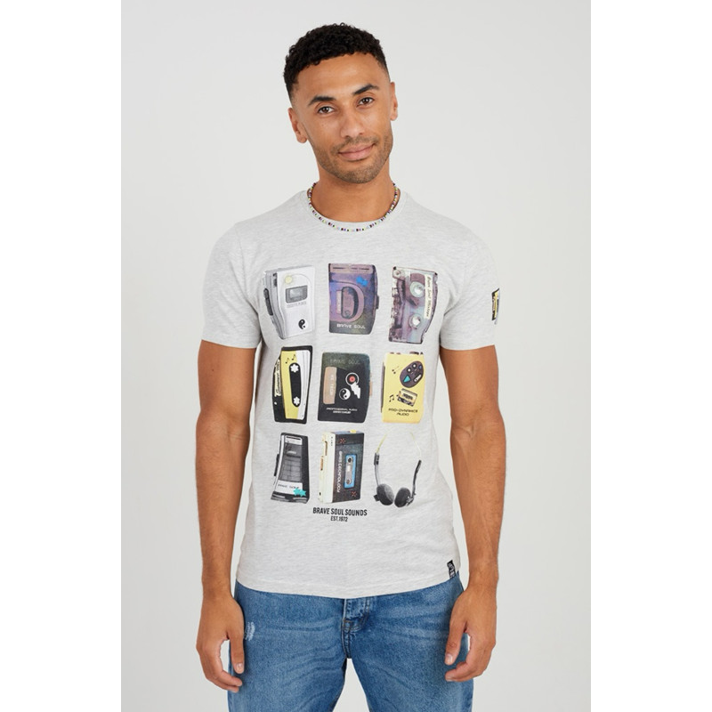 CAMISETA CASSETTE GRIS