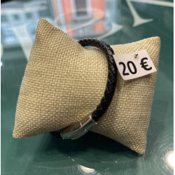 PULSERA CUERO NEGRO