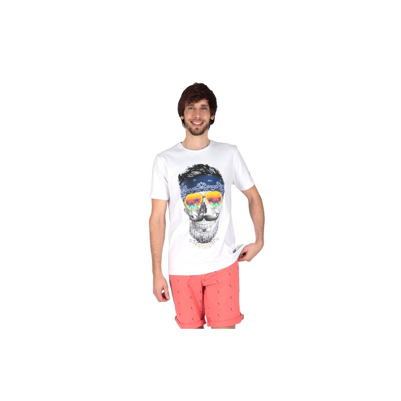 CAMISETA CALAVERA GAFAS BLANCA