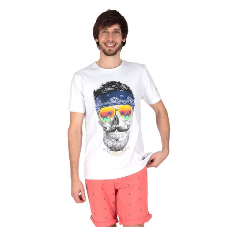 CAMISETA CALAVERA GAFAS BLANCA