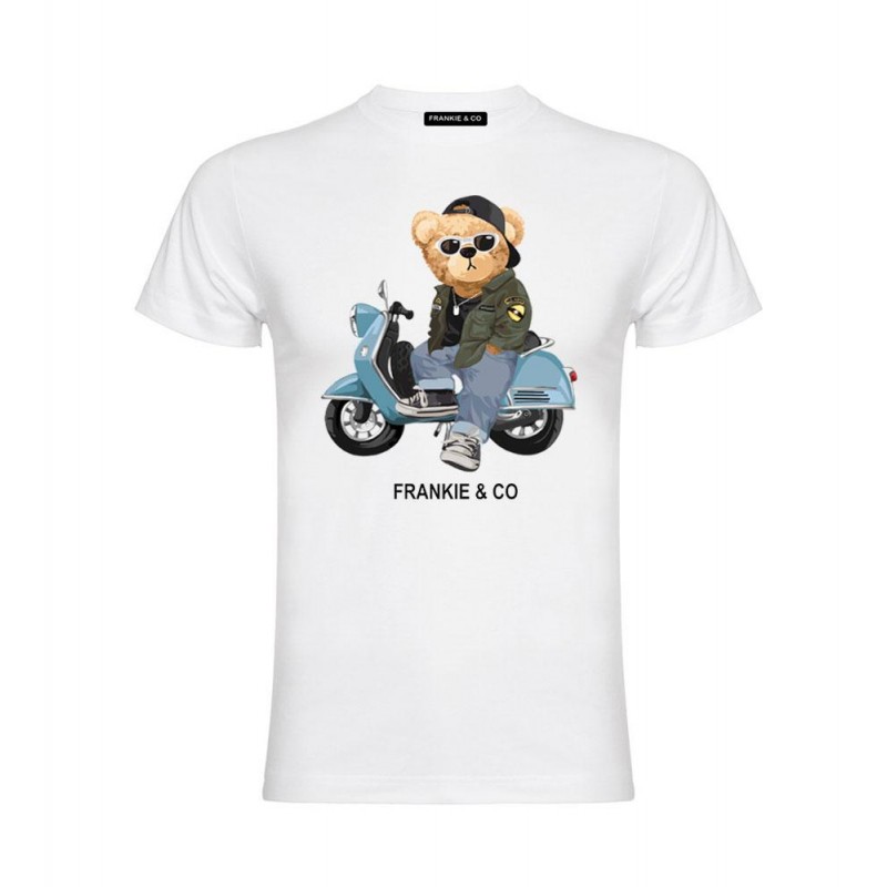 CAMISETA VESPA BEAR BLANCA