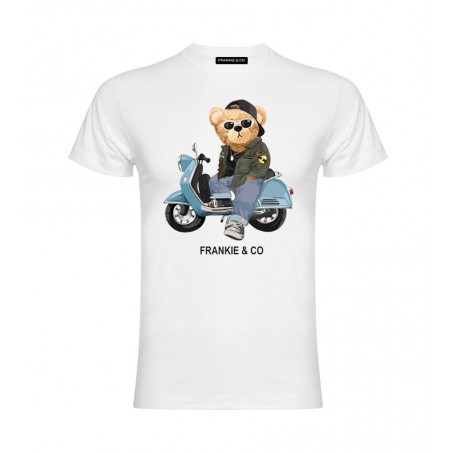 CAMISETA VESPA BEAR BLANCA