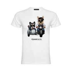 CAMISETA MOTORBIKE DOGS BLANCA