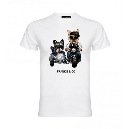 CAMISETA MOTORBIKE DOGS BLANCA
