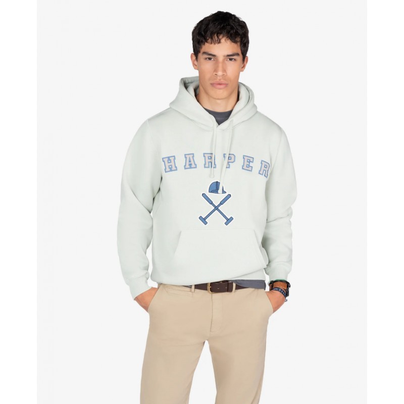 SUDADERA RETRO HOODIE SKY GRAY