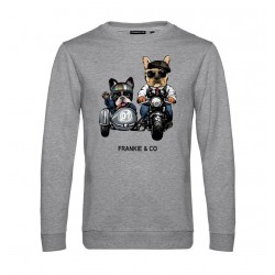 SUDADERA MOTORBIKE DOGS GRIS