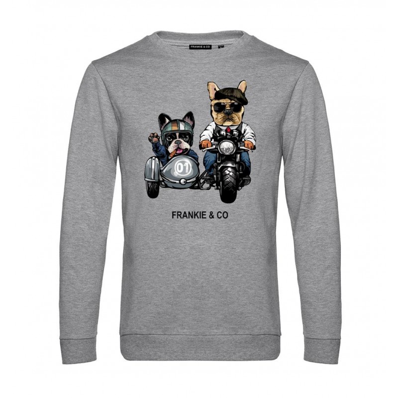 SUDADERA MOTORBIKE DOGS GRIS