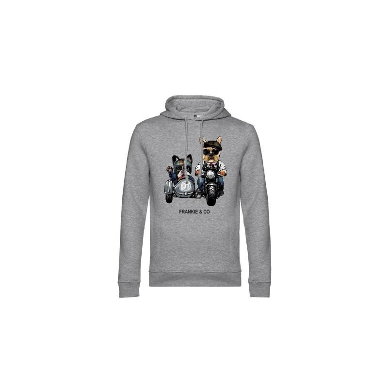 SUDADERA MOTORBIKE DOGS GRIS