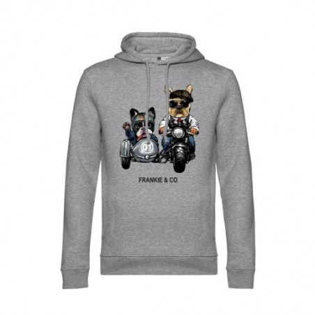 SUDADERA MOTORBIKE DOGS GRIS