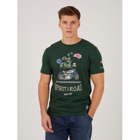 CAMISETA ROCK & RIDE VERDE BOTELLA