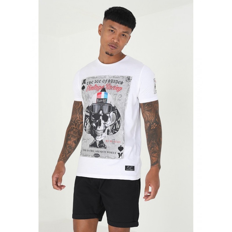 CAMISETA CALAVERA BLANCA