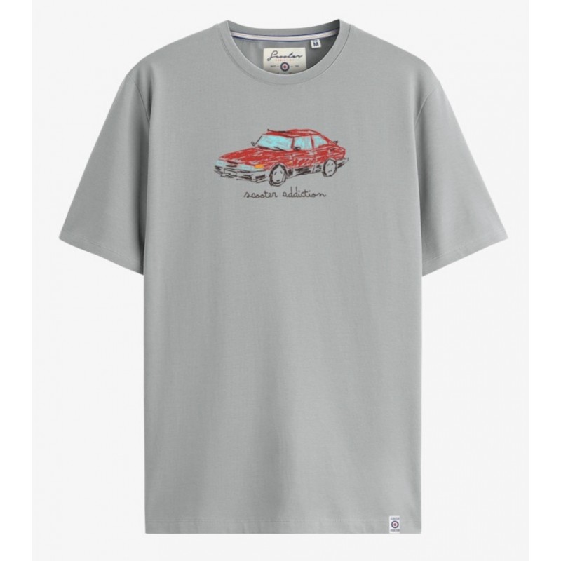 CAMISETA COCHE GRIS CLARO