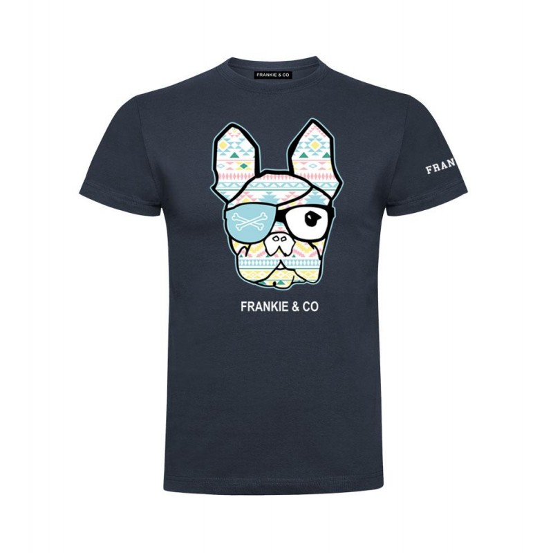 CAMISETA BULLDOG ETNICO AZUL DENIM